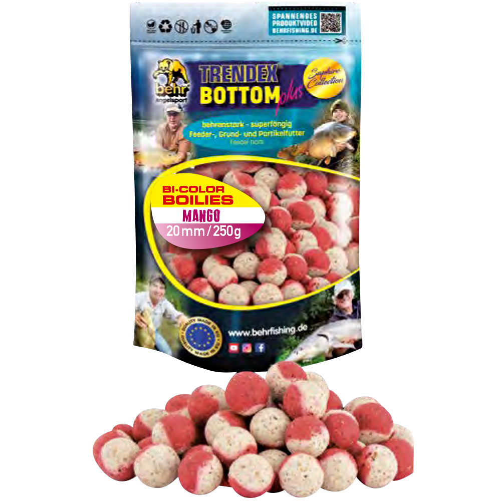 Trendex Bi-Color Boilies Trendex Bottom Plus (Mango) 