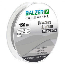 Balzer Fishing Line Iron Line Micro Spin (grey, 150 m)