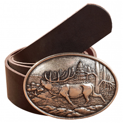 Cassandra Accessoires Women's Leather Belt Stag (oval)