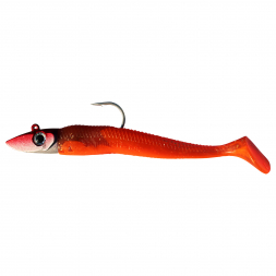 Eisele Soft plastic bait Flexxxi with twitch head (amber + motoroil + red)