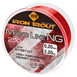 Iron Trout Fishing line Mono Line NG (dark red, 250 meters)