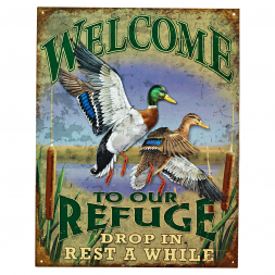 Nostalgic Metal Sign "Welcome to Our Refuge"