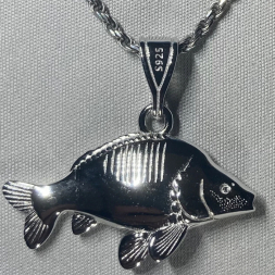 Street Hooker Necklace with pendant (mirror carps, sterling silver)