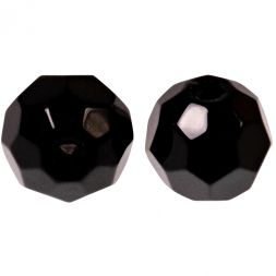 Zeck Faceted Glass Beads (black) 