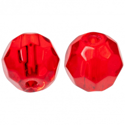 Zeck Faceted Glass Beads (red) 