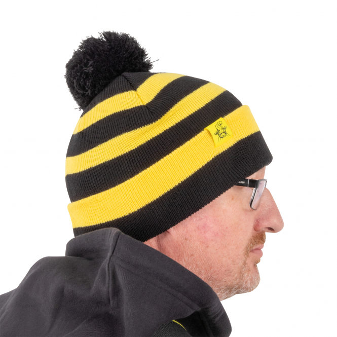 Black Cat Bobble Hat (Black/Yellow) 