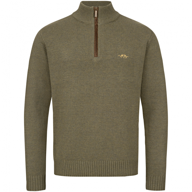 Blaser Woll Halfzip Sweater - olive 