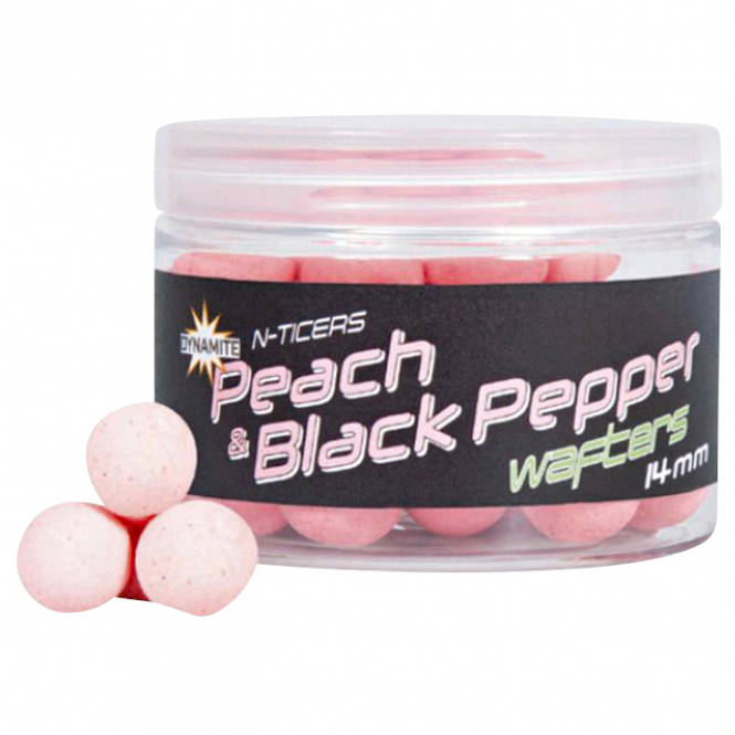 Dynamite N-Ticers Hookbaits (Peach & Black Pepp/Pink) 