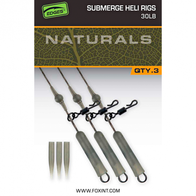 Fox EDGES™ Naturals Submerge Heli Rig Leaders 