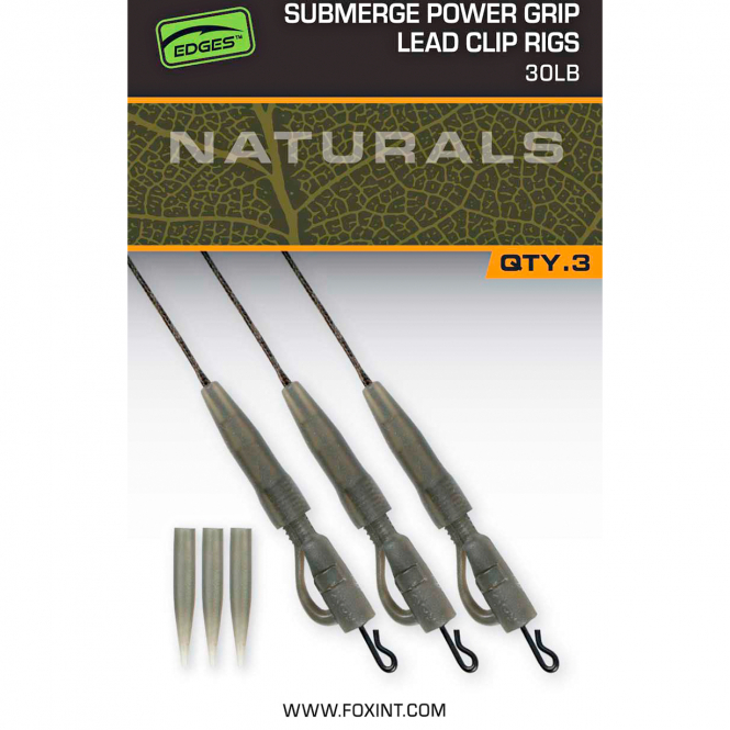 Fox EDGES™ Naturals Submerge Power Grip Lead Clip Leaders 