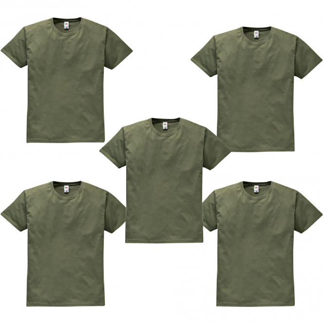 Fruit of the Loom Set of 5: T-Shirts Men (Khaki) 