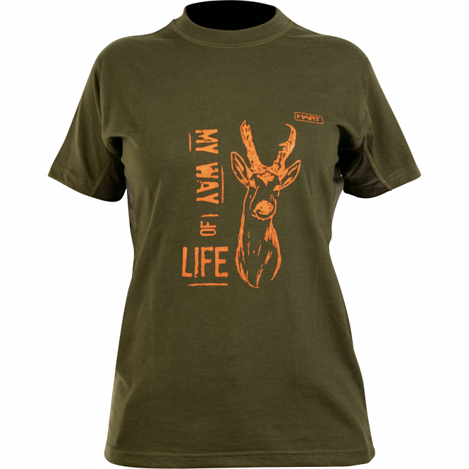 Hart Branded Roe Deer T-Shirt Women (Dark Olive) 