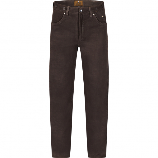 il Lago Prestige Nubuck Leather Trousers Men (Brown) 