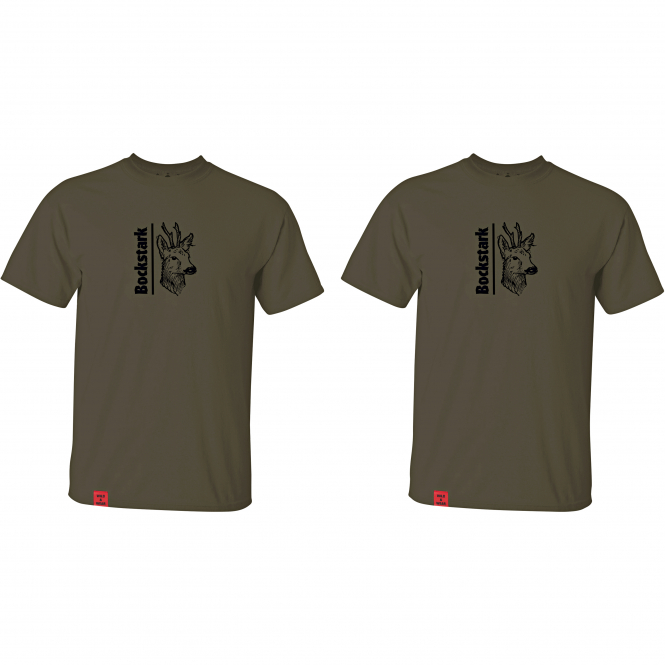 il Lago Prestige Set Of 2: T-Shirt ‘Bockstark’ Men (Olive) 