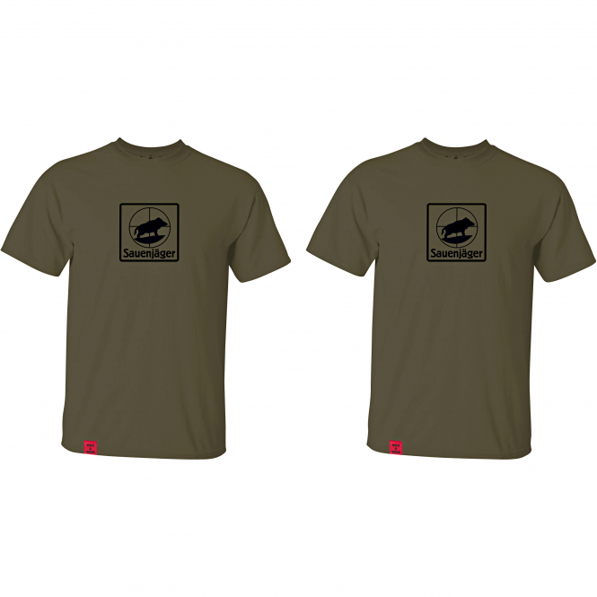 il Lago Prestige Set Of 2: T-Shirt ‘Sauenjäger’ Men (Olive) 