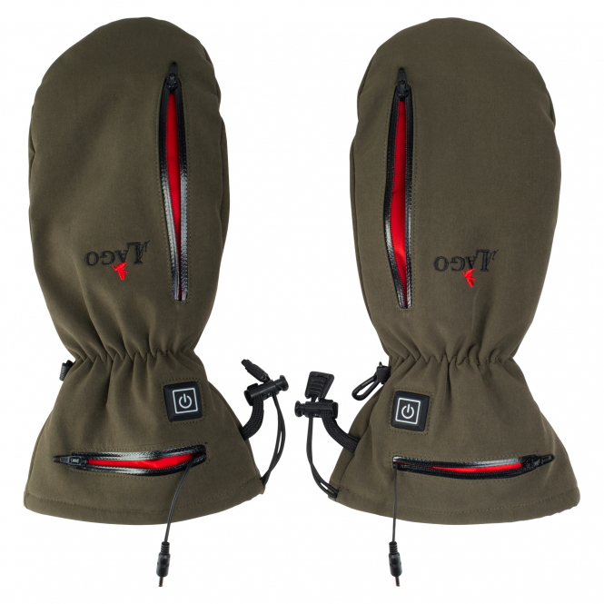 il Lago Red Level Thermal Gloves Unisex, Heatable (Olive) 