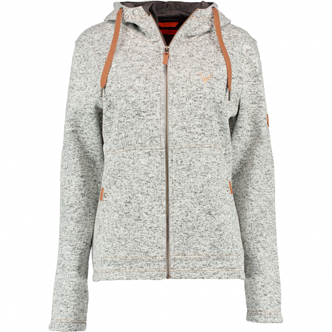 OS Trachten Adisur Knitted Fleece Jacket Women (Medium Grey) 