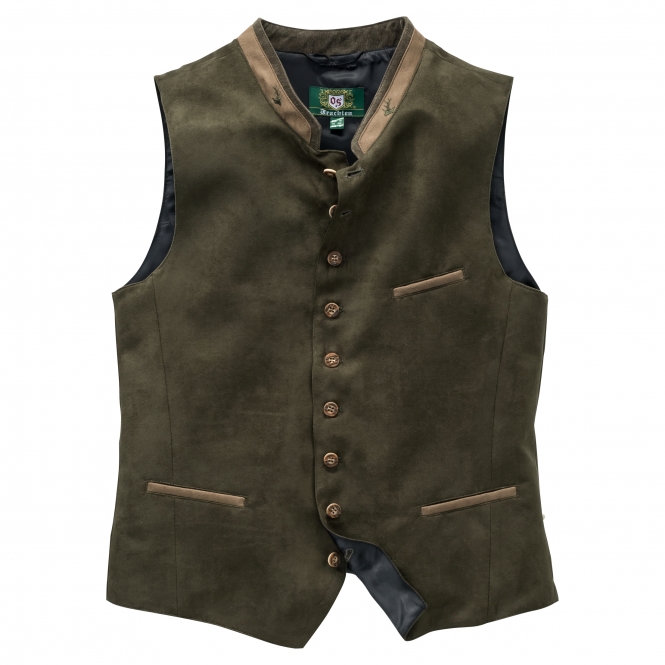 OS Trachten Glayon Waistcoat Men (Dark Green) 