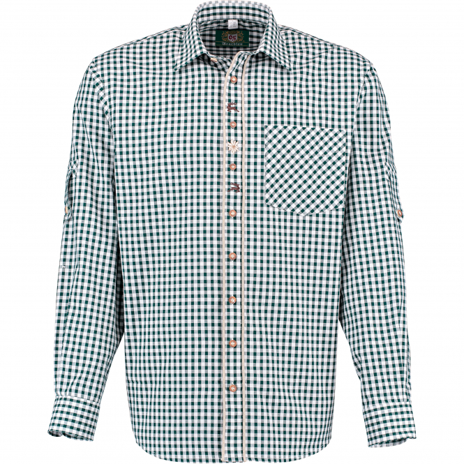 OS Trachten Latee Shirt 1/1 Sleeve Regular Fit Men (Dark Green) 