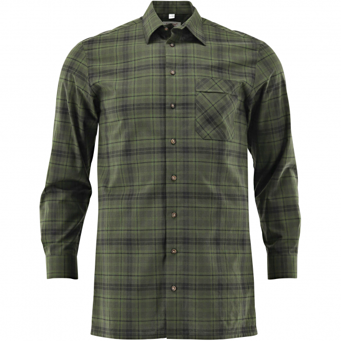 OS Trachten Men's Shirt 1/1 Sleeve Comfort Fit Men (Olive) 