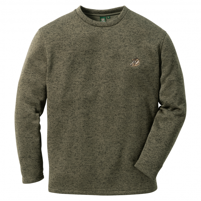 OS Trachten Mysqafe Knitted Fleece Jumper Men (Olive) 