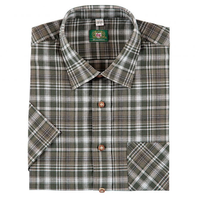 OS Trachten Scubu Shirt 1/2 Sleeve Regular Fit Men (Olive) 