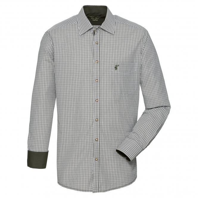 OS Trachten Snivy Shirt 1/1 Sleeve Slim Fit Men (Dark Green) 