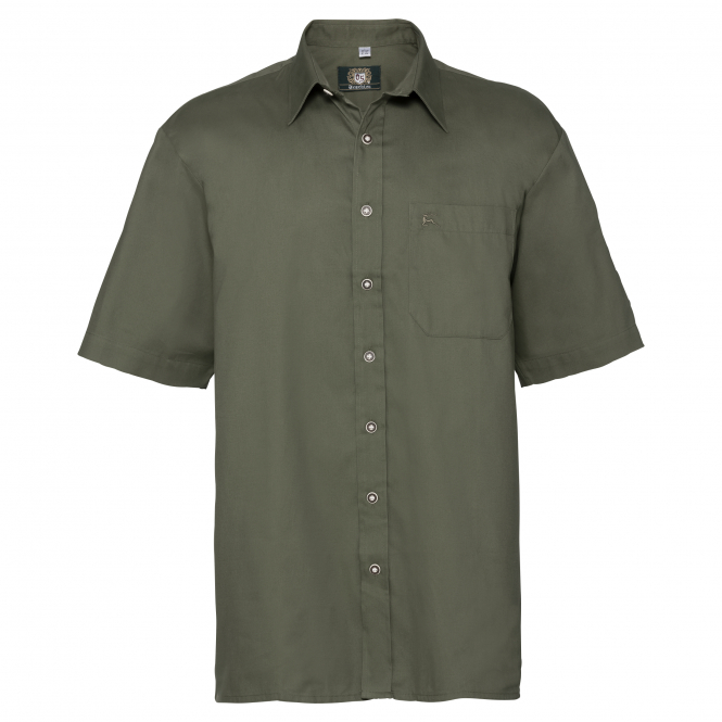 OS Trachten Uxdeya Shirt 1/2 Sleeve Comfort Fit Men (Traditional Green) 