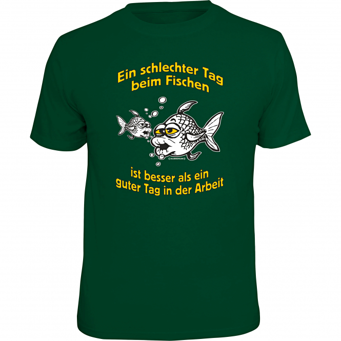 Rahmenlos "Ein schlechter Tag beim Fischen…" T-Shirt Men (Green) 