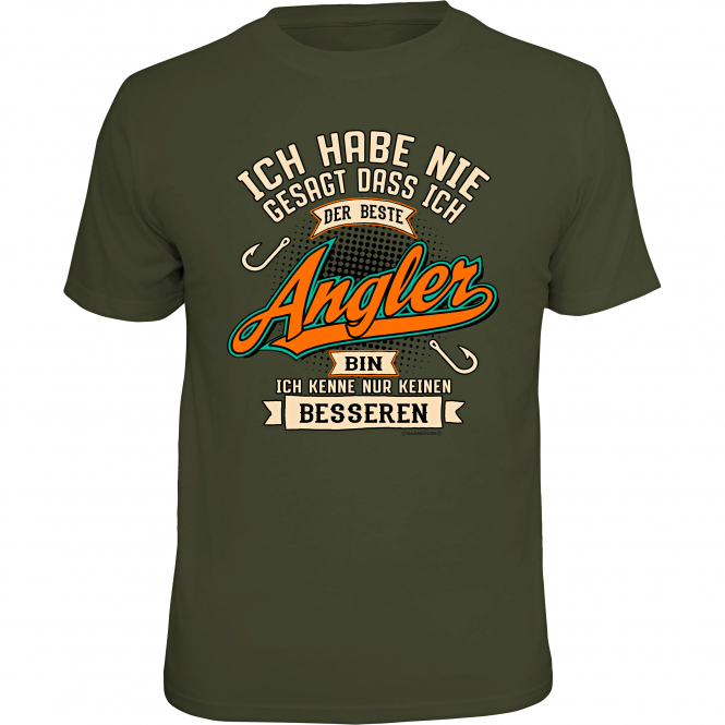 Rahmenlos "Ich habe nie gesagt, dass ich der beste Angler bin…" T-Shirt Men (Olive) 