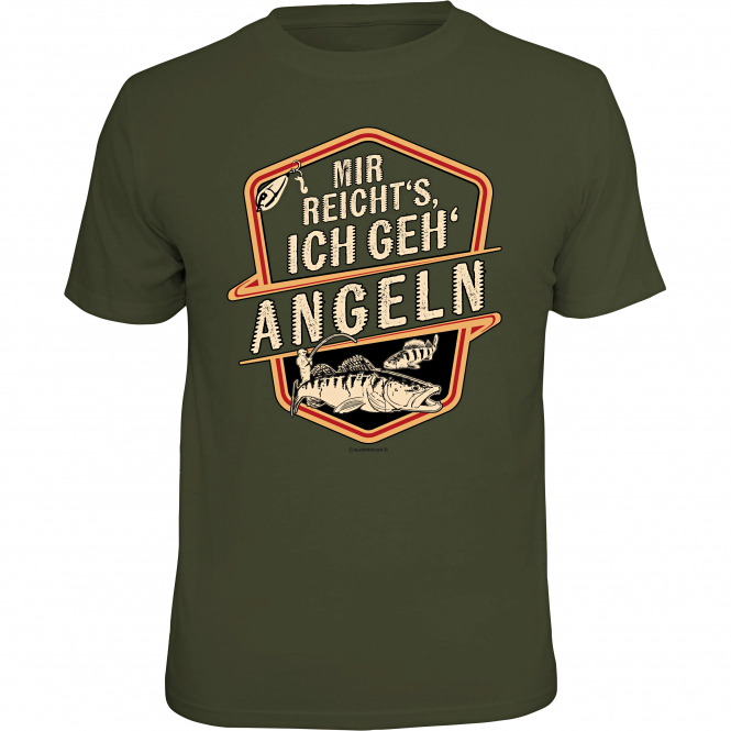 Rahmenlos "Mir reichts - ich geh angeln" T-Shirt Men (Olive) 