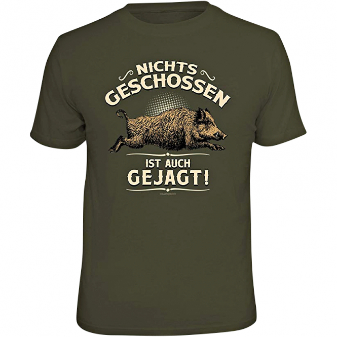 Rahmenlos "Nichts geschossen ist auch gejagt" T-Shirt Men (Olive) 