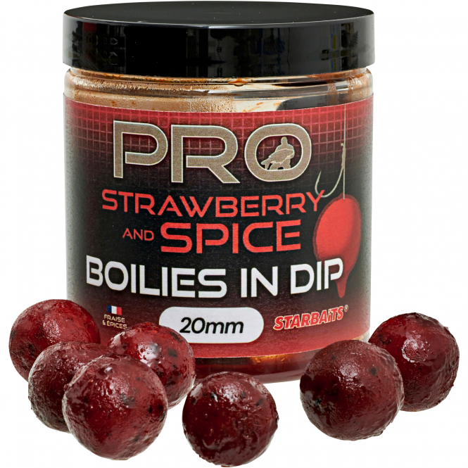 Starbaits Pro Boilies in Dip (Strawberry Spice) 