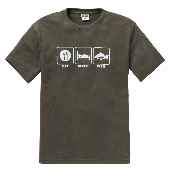 T-Shirt ‘Eat Sleep Fish’ Men (Olive) 