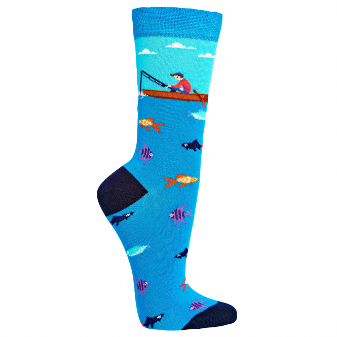 Wowerat Sneakers Socks4Fun, with angler motif (blue) 