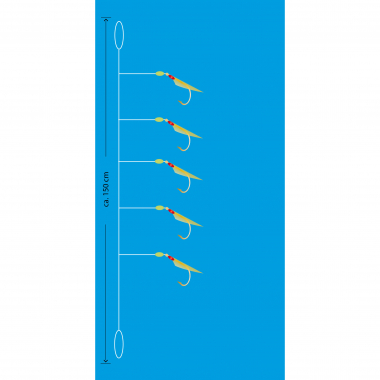 Aquantic Real Skin Vorfach Rig 5 (Chartreuse)