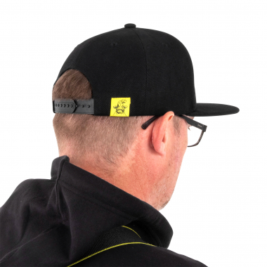 Black Cat Black Flat Peak Cap