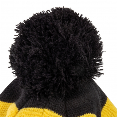 Black Cat Bobble Hat (Black/Yellow)