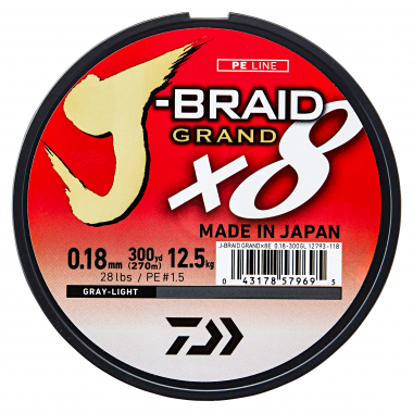 Daiwa Fishing Line J-Braid Grand X8 (light grey, 135 m)