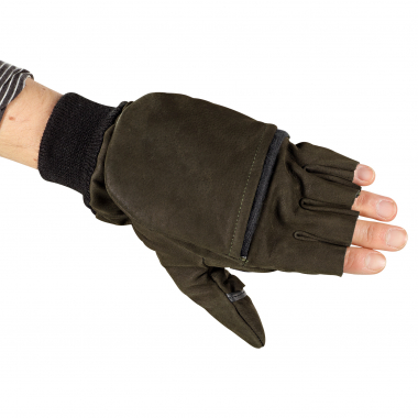 il Lago Prestige Nubuck Leather Gloves Unisex (Olive/Black)