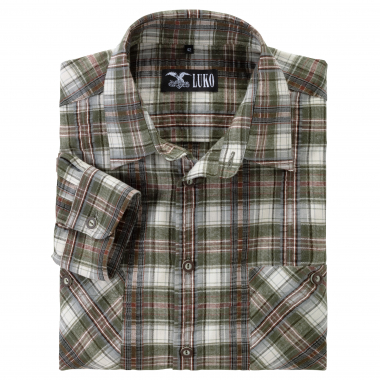 Luko Seersucker Shirt Men (Khaki/White)
