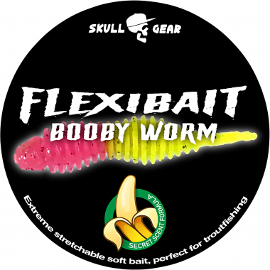 OGP Soft Lures Skull Gear Flexibait Bobby Worm Banana (Pink/Yellow)