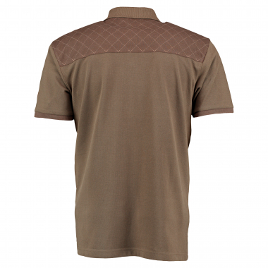 OS Trachten Men's Polo shirt leather emblem