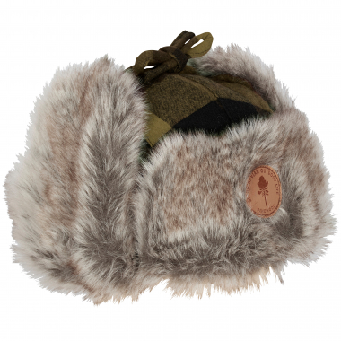 Pinewood Classic Checked Fur Hat Unisex (Green/Black)