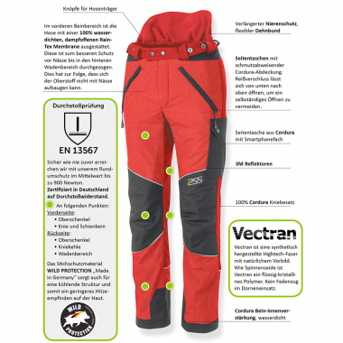 PSS X-treme Protect Pig Protection Trousers for Men (Red/Black)