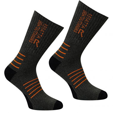Regatta 2-Pack Bamboo Socks Unisex (Dark Khaki/Orange)