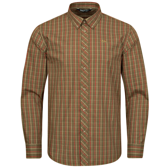 Blaser Men's Shirt Tristan 22 Dark Olive/Red Checkered 