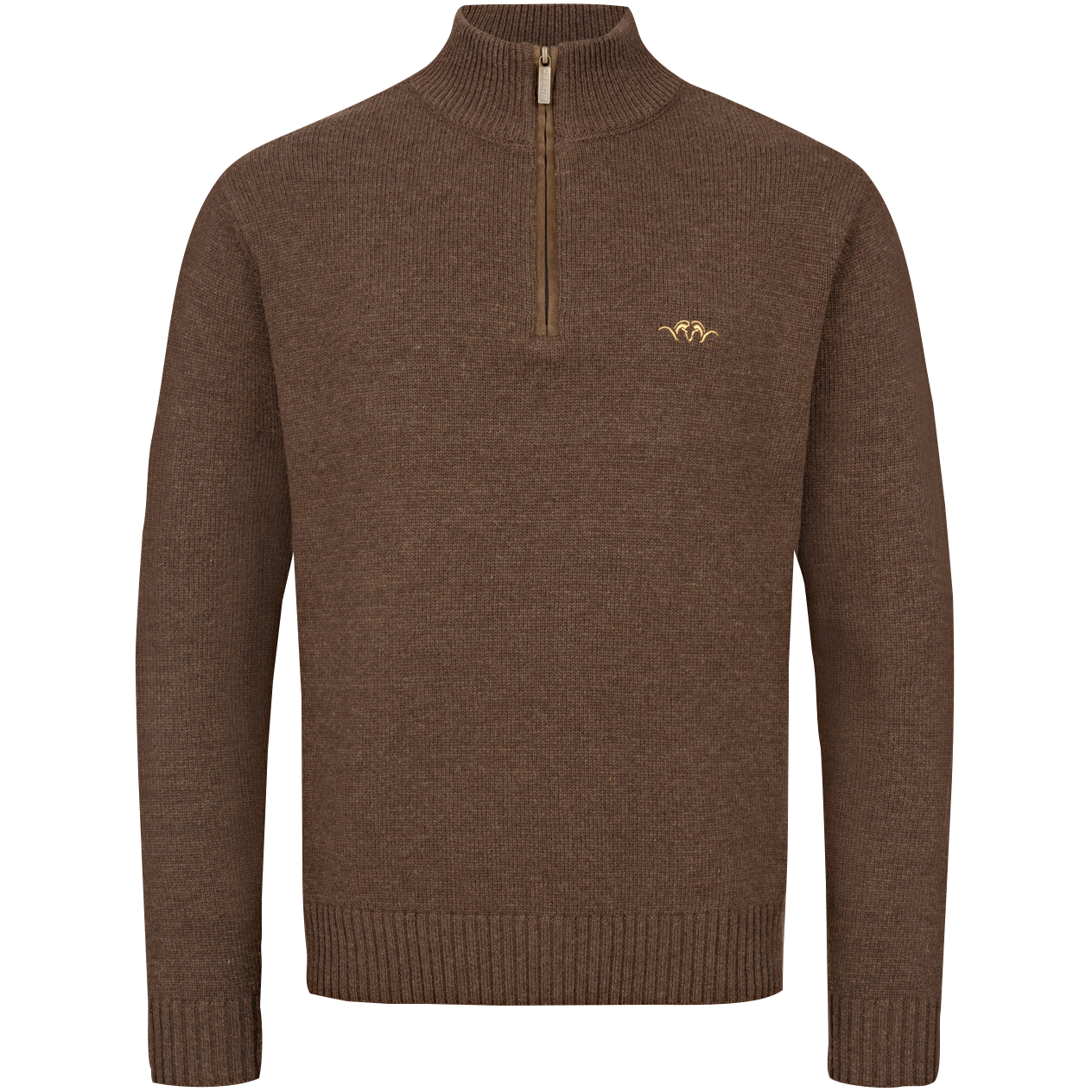 Blaser Men's Woll Halfzip Sweater - brown 
