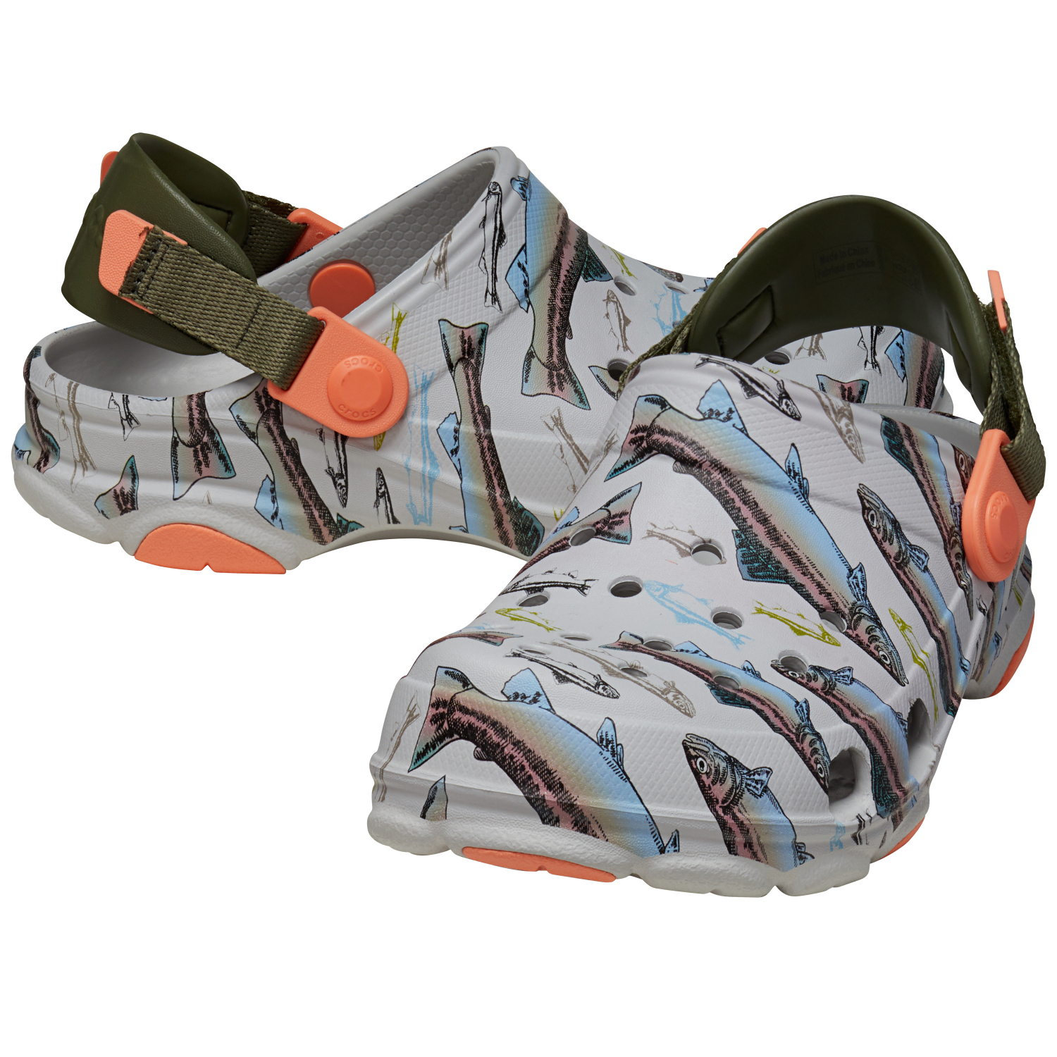 Crocs Kids' All Terrain Trout Print (print/grey) 
