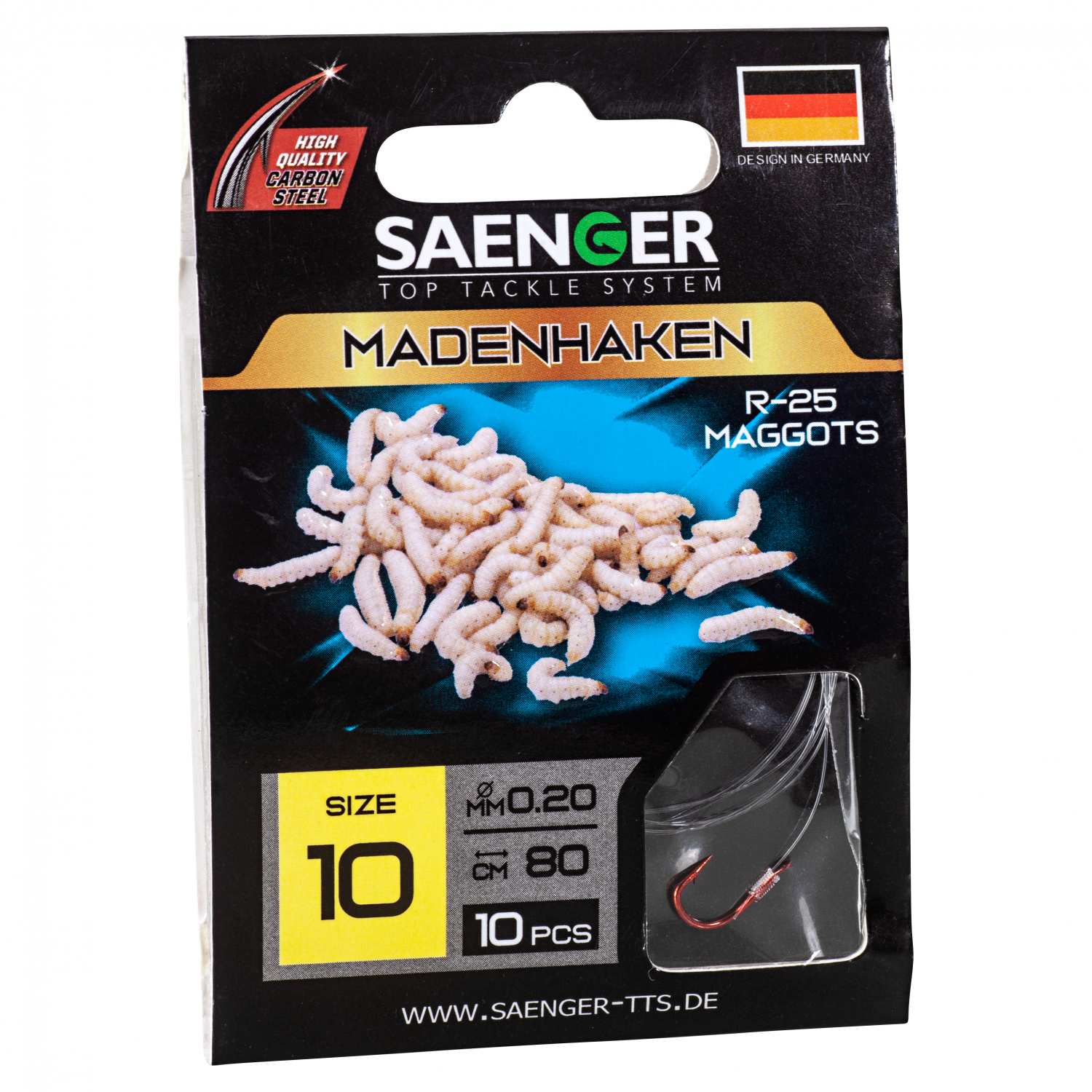 Sänger Target fish Hook, tied (Maggot Hook R-25) 